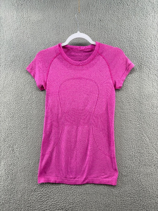 lululemon athletica Tops - Lululemon For The Run Short Sleeve Tee Size 6 | Rare Fuchsia Pink 2018